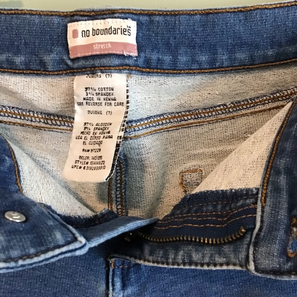 No Boundaries Stretch junior denim Capri Vest Set SZ M/7 Made in Kenya Preowned - Picture 3 of 11